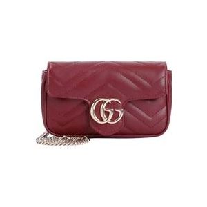 Gucci Rode Supermini GG Marmont 2.0 Tas , Red , Dames , Maat: ONE Size
