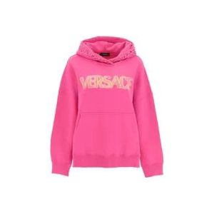 Versace Fucsia Oversize Sweatshirt , Pink , Dames , Maat: XS