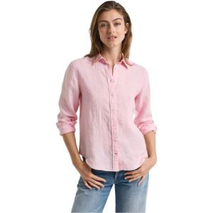 Gant, Dames, Blouses & Shirts, Roze, Maat: M Linnen,