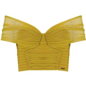 Elisabetta Franchi, Dames, Blouses & Shirts, Geel, Maat: L
