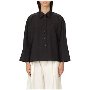 Michael Kors, Dames, Blouses & Shirts, Zwart, Maat: S Katoen,