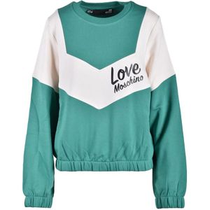 Love Moschino, Dames, Sweatshirts & Hoodies, Groen, Maat: XS Katoen,