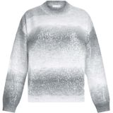 Liu Jo - Gebreide Trui - Grijs/Wit - Opstaande Kraag - Lange Mouw