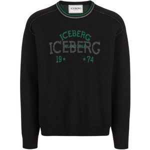 Iceberg, Heren, Truien, Zwart, Maat: M Wol,