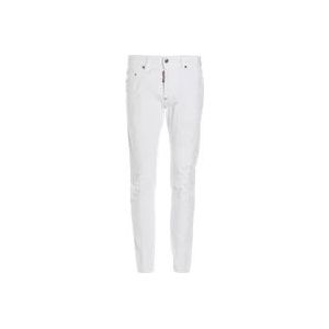 Dsquared2 Slim-Fit Witte Denim Jeans , White , Heren , Maat: 2XL