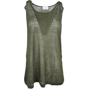 P.a.r.o.s.h., Dames, Tops, Groen, Maat: S Linnen,