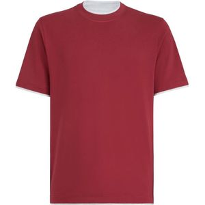 Brunello Cucinelli, Heren, Tops, Rood, Maat: XL