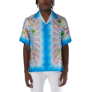 Casablanca - Zijden Overhemd - Blauw - Veelkleurig - Heren