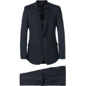 Dolce & Gabbana, Heren, Pakken, Blauw, Maat: L Tweed,