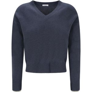 Brunello Cucinelli, Heren, Truien, Blauw, Maat: L Kasjmier,