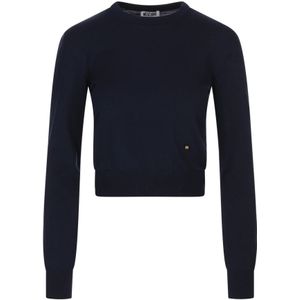 Moschino, Dames, Truien, Blauw, Maat: S Zijde,