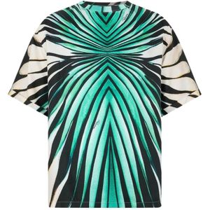 Roberto Cavalli, Heren, Tops, Blauw, Maat: L Zijde,