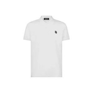 Dsquared2 Polo shirt met geborduurd logo , White , Heren , Maat: S