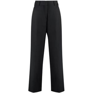Palm Angels, Dames, Broeken, Zwart, Maat: XS Wol,
