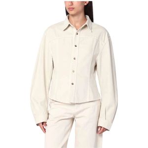 Haikure, Dames, Blouses & Shirts, Beige, Maat: L Denim,