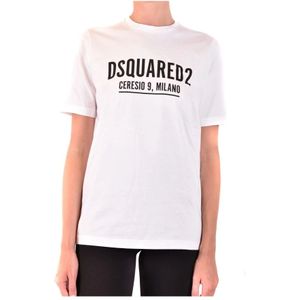 Dsquared2, Dames, Tops, Wit, Maat: S Katoen,