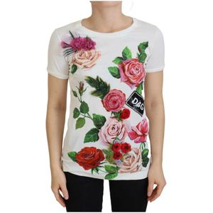 Dolce & Gabbana, Dames, Tops, Veelkleurig, Maat: 3XS Katoen,