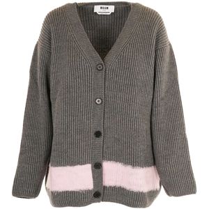 Msgm, Dames, Truien, Grijs, Maat: S