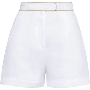 MVP wardrobe, Dames, Korte broeken, Wit, Maat: XS Linnen,