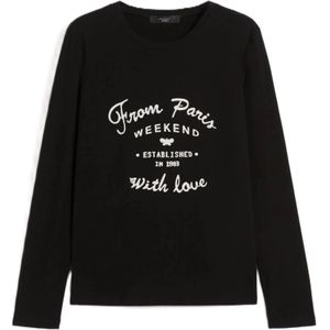 Weekend Max Mara, Dames, Tops, Zwart, Maat: L Katoen,