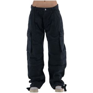 Moschino, Dames, Broeken, Zwart, Maat: M Katoen,