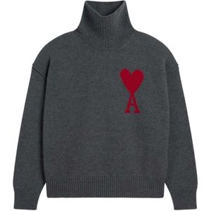 Ami Paris, Heren, Truien, Grijs, Maat: XL Wol,