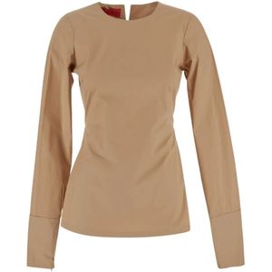 TheLatest, Dames, Tops, Beige, Maat: L Katoen,