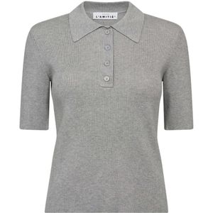 Haute L'Amitié, Dames, Tops, Grijs, Maat: XS Leer,