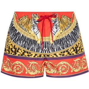 Versace, Heren, Badkleding, Rood, Maat: XL Synthetisch,