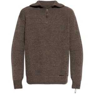 Maison Margiela, Heren, Truien, Bruin, Maat: XL Wol,