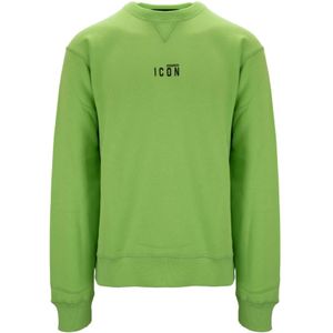 Dsquared2, Heren, Sweatshirts & Hoodies, Groen, Maat: M Katoen,