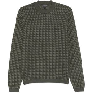 Emporio Armani, Heren, Truien, Groen, Maat: 3XL Zijde,