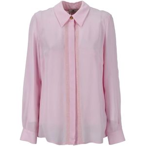 Elisabetta Franchi, Dames, Blouses & Shirts, Roze, Maat: 2XL