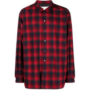 Maison Margiela, Heren, Overhemden, Rood, Maat: S Wol,