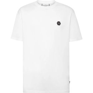 Philipp Plein, Heren, Tops, Wit, Maat: S Katoen,