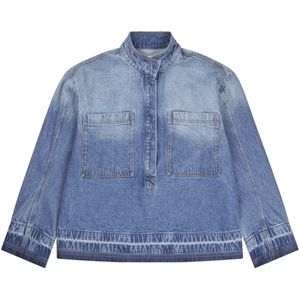 Munthe, Dames, Jassen, Blauw, Maat: XS Denim,