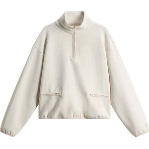 Woolrich, Dames, Sweatshirts & Hoodies, Beige, Maat: L Katoen,