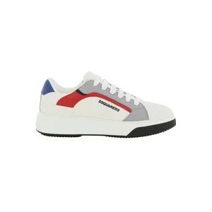 Dsquared2 Nylon en leren bumper sneakers , White , Heren , Maat: 40 1/2 EU