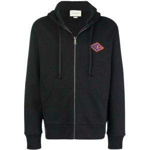 Gucci, Heren, Sweatshirts & Hoodies, Zwart, Maat: XS Katoen,