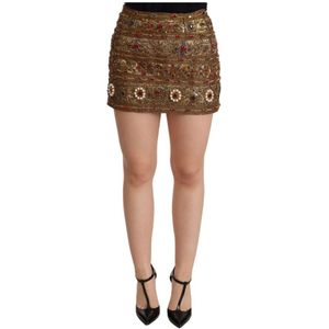 Dolce & Gabbana - Gold Embellished Jacquard - Rok - Veelkleurig