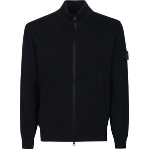 Stone Island, Heren, Truien, Blauw, Maat: L Katoen,