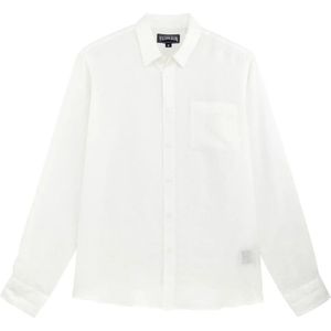 Vilebrequin, Heren, Overhemden, Wit, Maat: S Linnen,