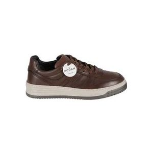 Hogan Premium Bruine Leren Sneakers voor Heren , Brown , Heren , Maat: 39 EU