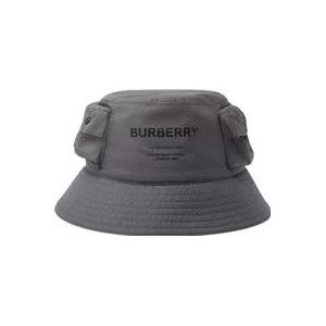 Burberry Technische Zak Bucket Hat , Gray , Heren , Maat: S