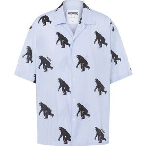 Moschino - Short Sleeve Shirt - Blauw - Katoen