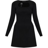 Versace Jeans Couture - Jurk - Zwart - Leer - Met Lurex Draad