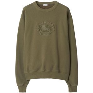 Burberry, Heren, Sweatshirts & Hoodies, Groen, Maat: XL Katoen,