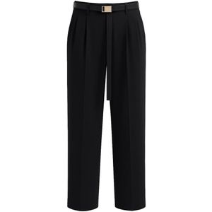 Max Mara, Dames, Broeken, Blauw, Maat: S Leer,