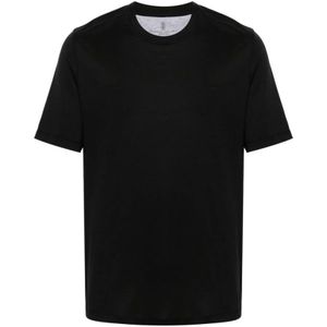 Brunello Cucinelli, Heren, Tops, Zwart, Maat: L Katoen,