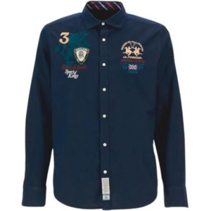 La Martina, Heren, Overhemden, Blauw, Maat: S Katoen,